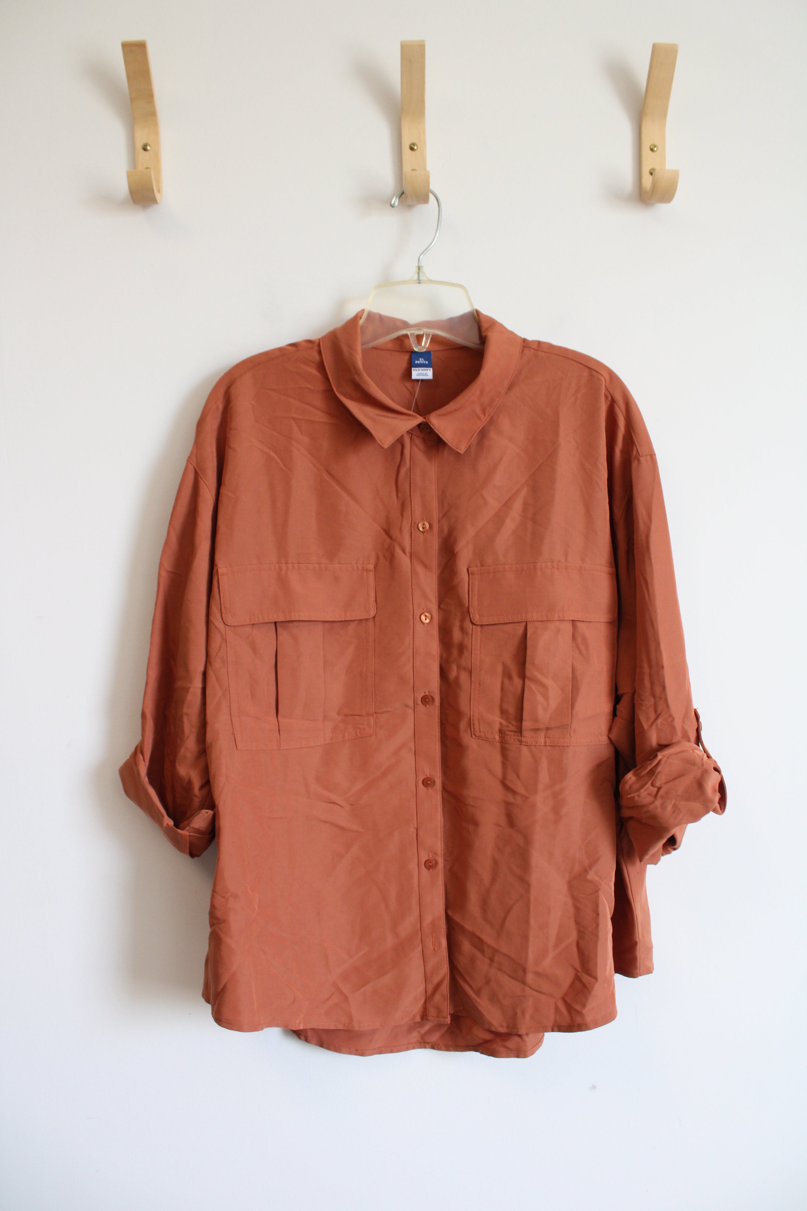 NEW Old Navy Orange Button Down Top | XL Petite