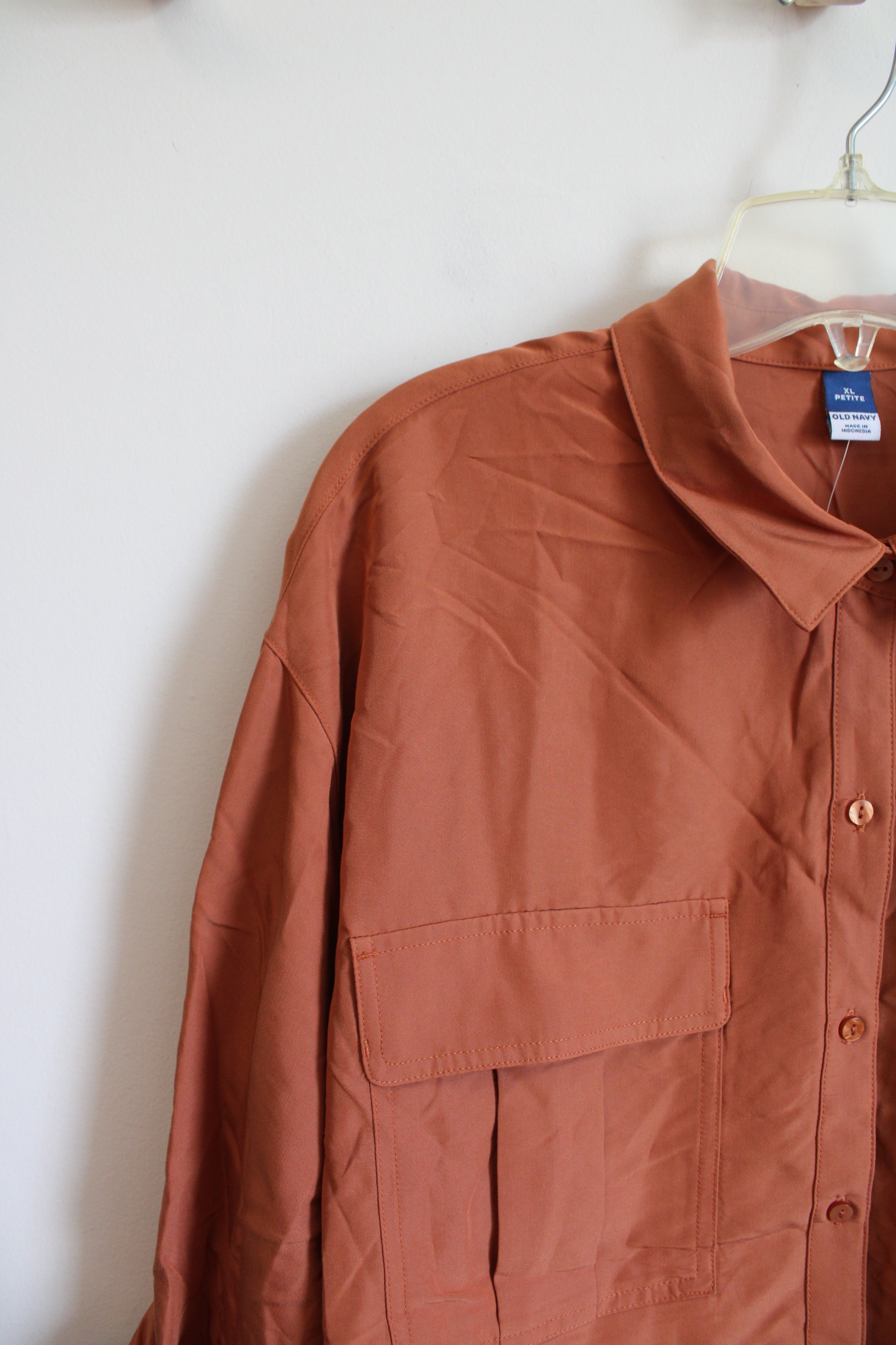 NEW Old Navy Orange Button Down Top | XL Petite