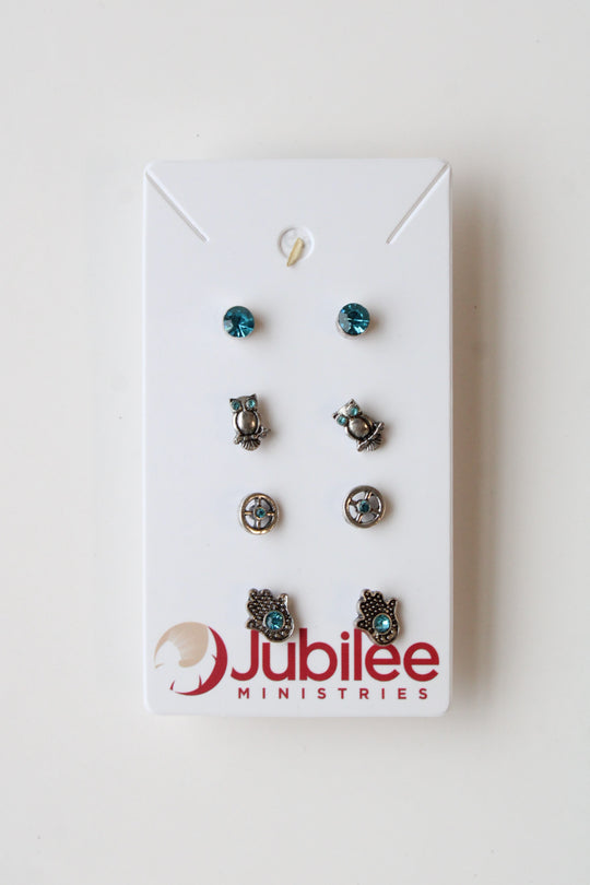 Blue Stone Multi-Pack Earrings | Set Of 4