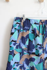 Chico's Zenergy Blue Teal & Brown Patterned Skort | 2 (12)