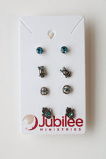 Blue Stone Multi-Pack Earrings | Set Of 4
