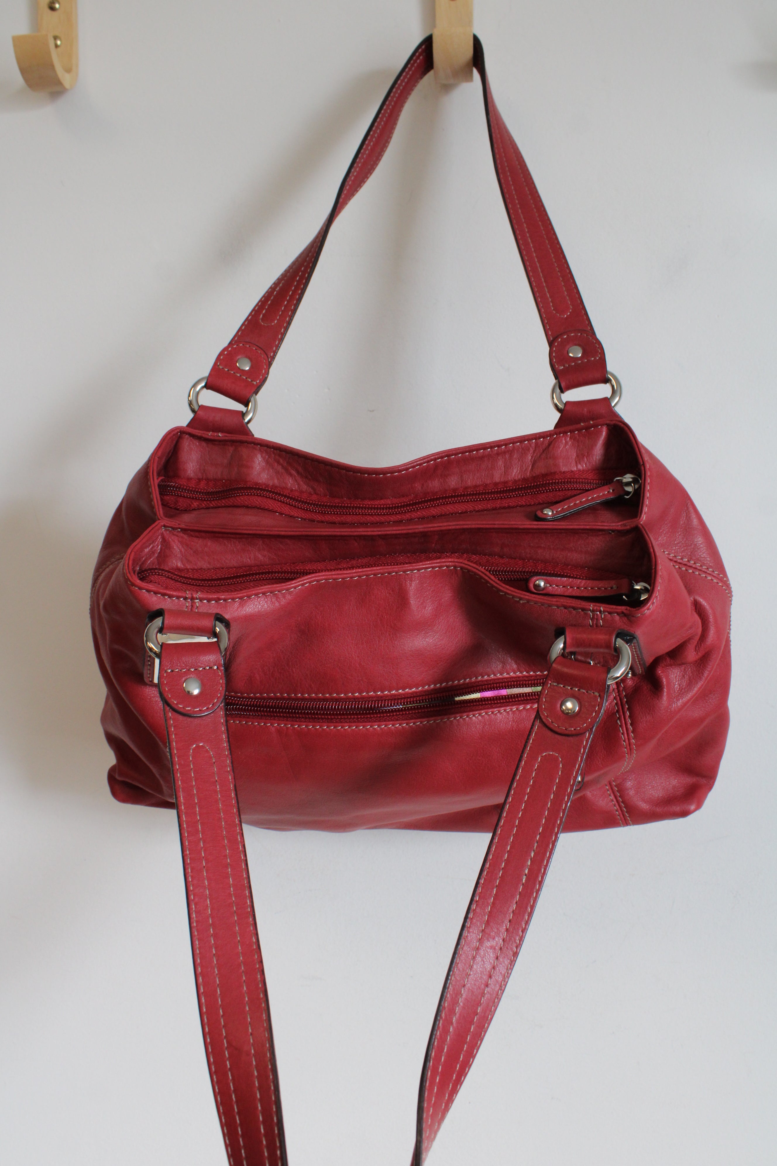 Tignanello Vintage Red Soft Leather Purse