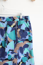 Chico's Zenergy Blue Teal & Brown Patterned Skort | 2 (12)