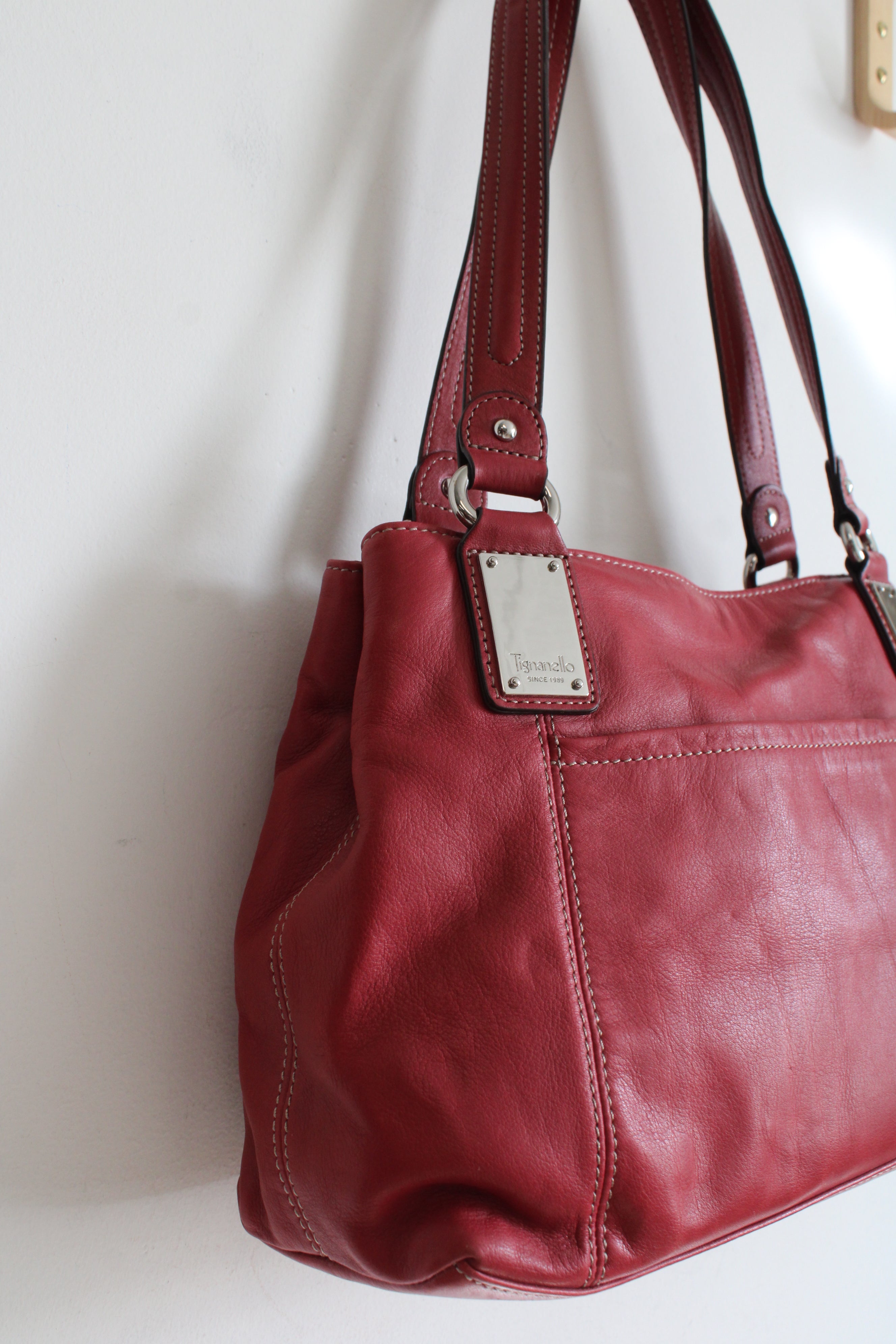 Tignanello Vintage Red Soft Leather Purse