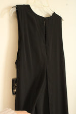 NEW SLNY Black Ruffle Dress with Cutouts and Pearl Bead Collar | 14