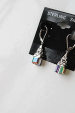 Multi-Color Crystal Sterling Silver Earrings