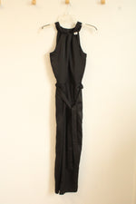 NEW Loft Black Satin Jumpsuit with Front Twist Cutout | 0