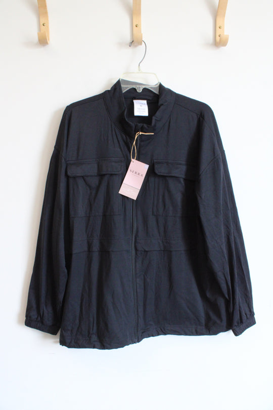 NEW Serra Black Tech Knit Jacket | XL