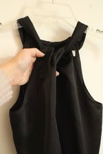NEW Loft Black Satin Jumpsuit with Front Twist Cutout | 0