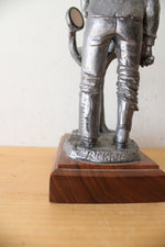 Michael Ricker Cowboy Shaving Pewter Statue