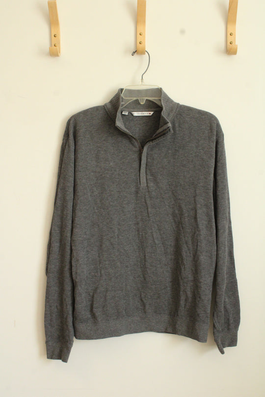 Cutter & Buck Gray Quarter Zip Cotton Sweater | M