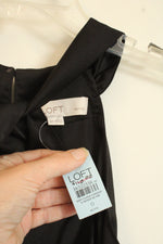 NEW Loft Black Satin Jumpsuit with Front Twist Cutout | 0