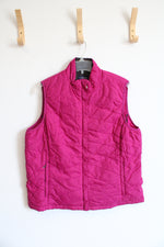 Lands End Fuchsia Full Zip Vest | L
