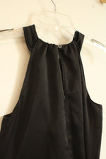 NEW Loft Black Satin Jumpsuit with Front Twist Cutout | 0