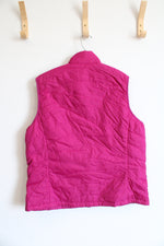 Lands End Fuchsia Full Zip Vest | L