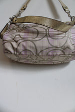 Coach Signature Spring Plaid Beige Lilac Gray Tartan Demi Crossbody Purse