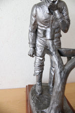 Michael Ricker Cowboy Shaving Pewter Statue