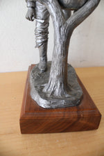 Michael Ricker Cowboy Shaving Pewter Statue
