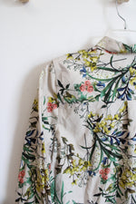 Chico's Tan Colorful Floral Button Down Top | 0 (4)