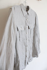 Banana Republic Gray Lightweight Button Down Top | S