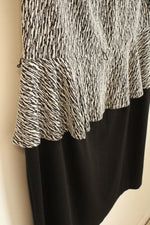 NEW Connected Apparel Black and White Printed Peplum Dress | 16