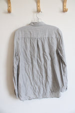 Banana Republic Gray Lightweight Button Down Top | S