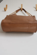 Tory Burch Britten Camel Brown Leather Slouchy Tote