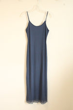 NEW See You Monday Dark Blue Mesh Spaghetti Strap Dress | M