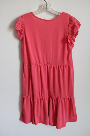Como Vintage Pink Eyelet Sleeve Tiered Dress | L