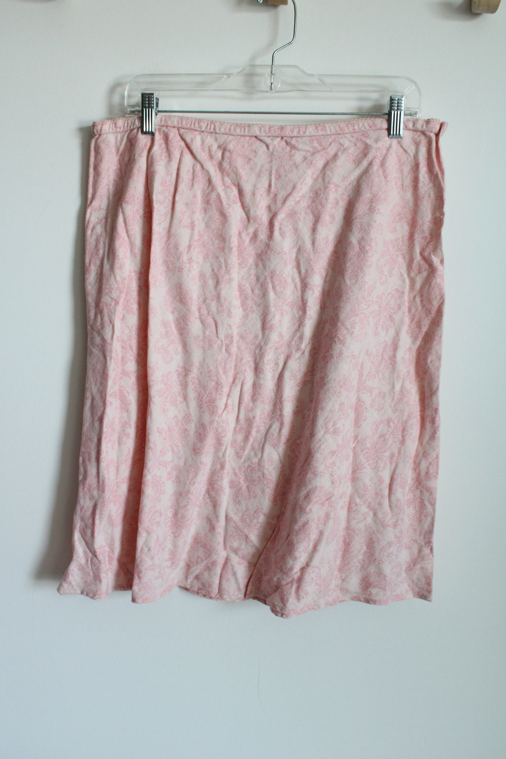J.Jill Pink Linen Paisley Skirt | XL Tall