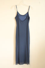 NEW See You Monday Dark Blue Mesh Spaghetti Strap Dress | M