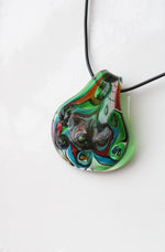 Murano Glass Green Swirl Necklace