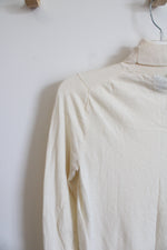 Ann Taylor Cream Merino Wool Turtleneck Top | S