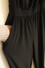 NEW Kaylee Black One Shoulder Knotted Stretch Jumpsuit | L