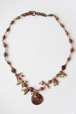 Copper Green Beaded Boho Style Necklace