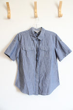 Christopher & Banks Blue Button Down Top | S