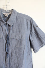 Christopher & Banks Blue Button Down Top | S