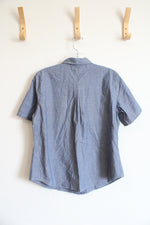 Christopher & Banks Blue Button Down Top | S