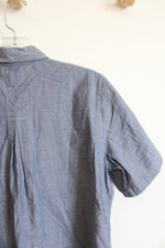 Christopher & Banks Blue Button Down Top | S