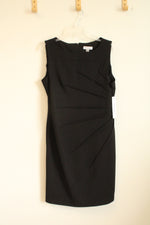 NEW Calvin Klein Black Sheath Dress with Foldover Waist Detail | 12