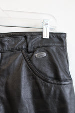 Harley-Davidson Genuine Leather Flame Embroidered Black Pants | 38/10