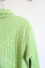 UbU Vintage Green Crinkled Ruffled Button Down Jacket | XL