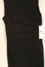 NEW Calvin Klein Black Sheath Dress with Foldover Waist Detail | 12