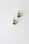 Black Hills Onyx Yellow & Rose Gold Leaf Teardrop Stud Earrings