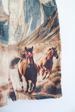 Zara TwoJeys Horse Print Baggy Jean Shorts | 40