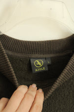 Aigle Brown Cotton Wool Blend Sweater with Details | L