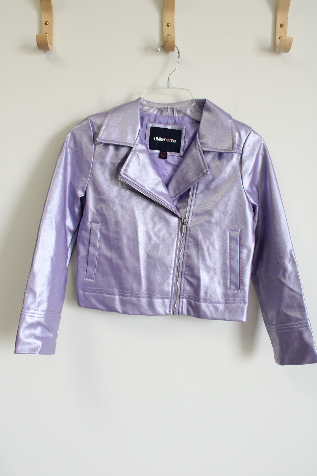 Limited Too Purple Pearlized Faux Leather Jacket | 10/12