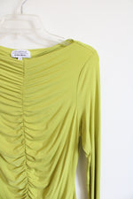 Los Angeles Atelier Chartreuse Ruched Front Long Sleeved Top | M