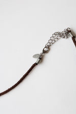 Hand-Blown Murano Glass Purple Flower Design Leather Necklace