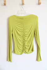 Los Angeles Atelier Chartreuse Ruched Front Long Sleeved Top | M